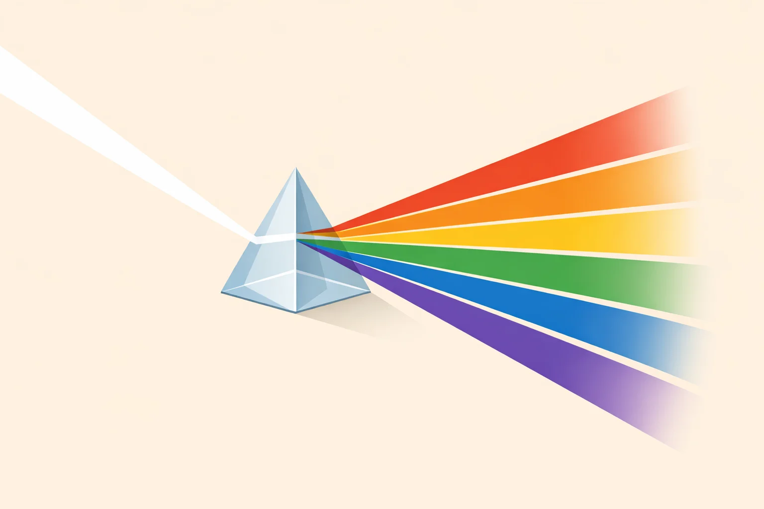 Light spectrum illustration showing how a single beam of curiosity transforms into multiple learning paths through Lumicello's platform